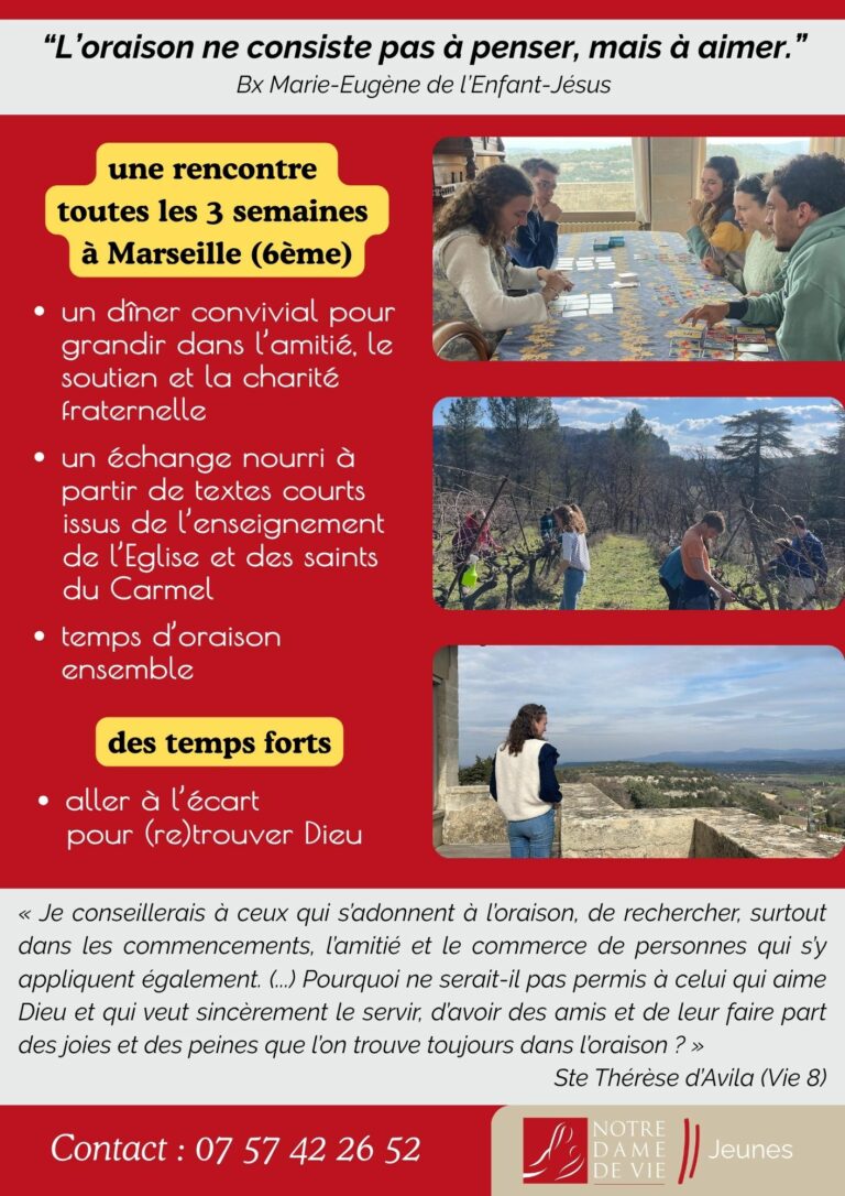 Tract de la Fraternité d'oraison de Marseille