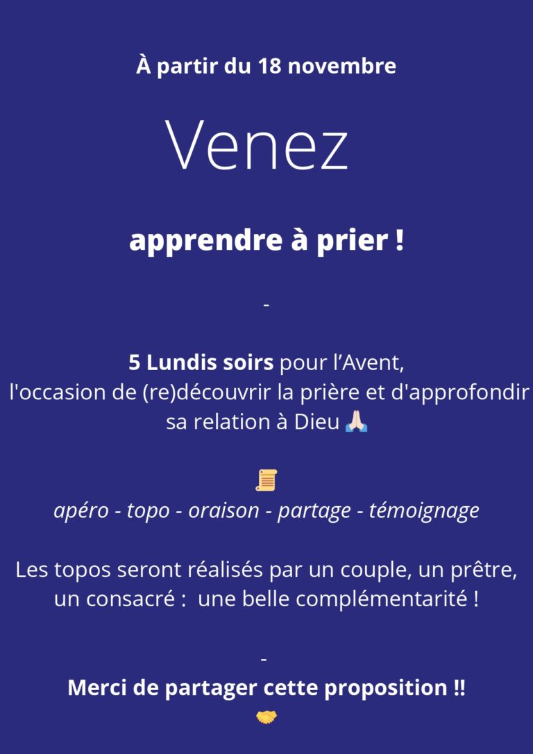 NDV Jeunes à Paris : école d'oraison, avent 2024